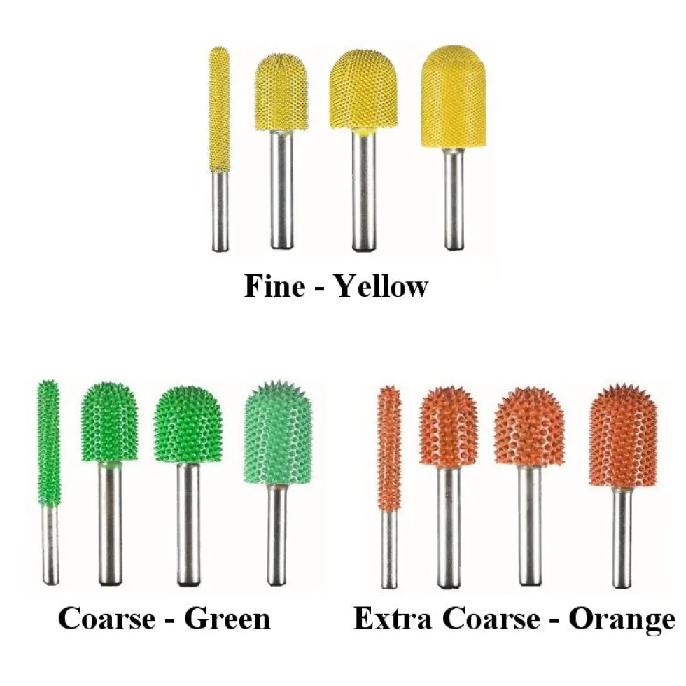Ball Nose Saburr Tooth Carbide Burrs - 1/4 inch Shank