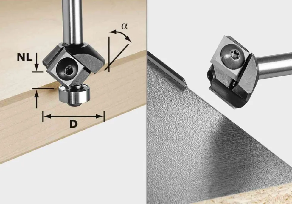 Festool Chamfer Router Bits - 8mm shank