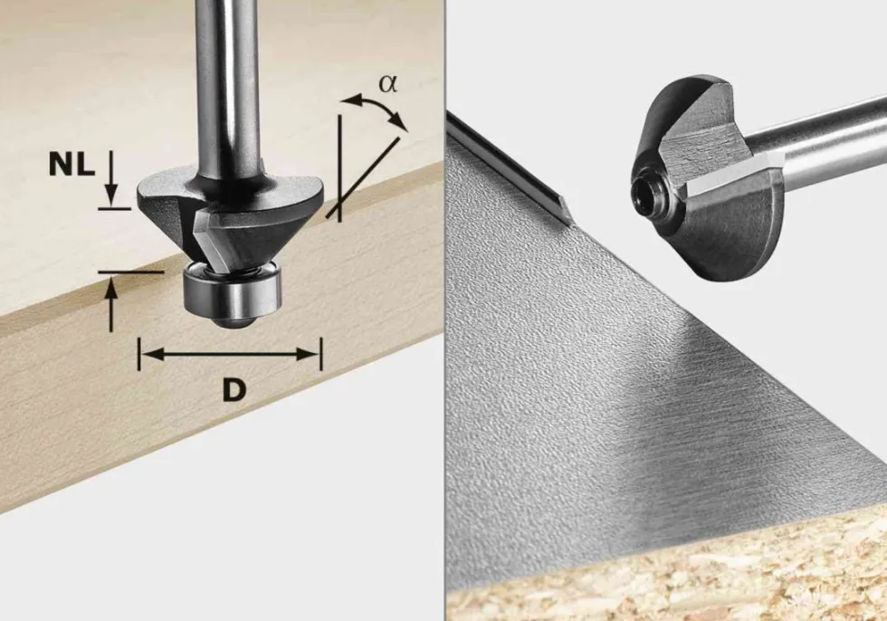 Festool Chamfer Router Bits - 8mm shank
