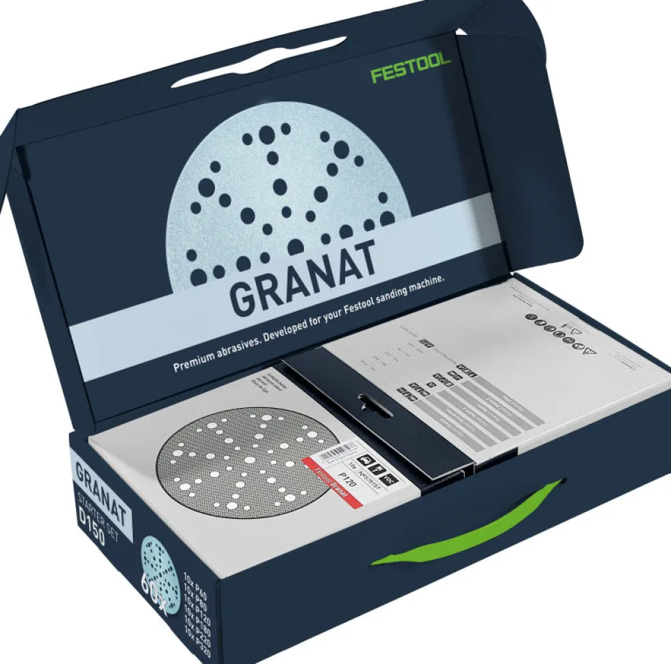 Festool Granat 150mm Sanding Disc Starter Set - Pack of 60