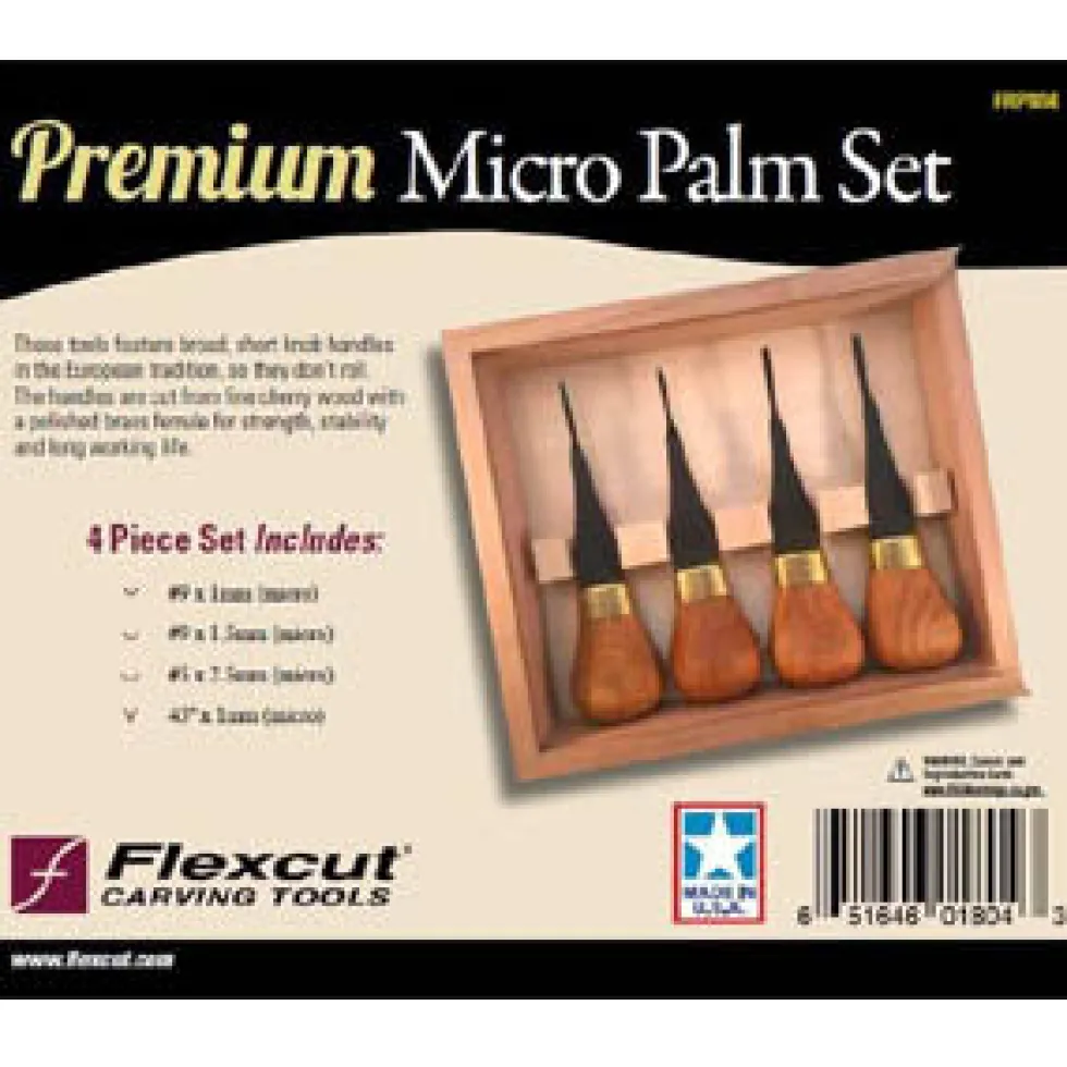 Flexcut Premium Micro Palm Chisels - Set of 4