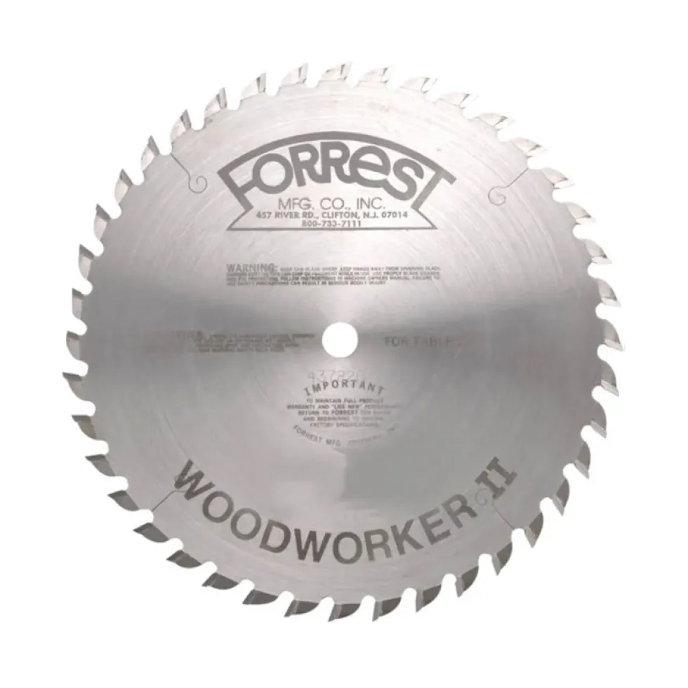 Forrest Woodworker II: 10" x 40 Tooth No. 1 Square Cut Blade - 1/8" Kerf