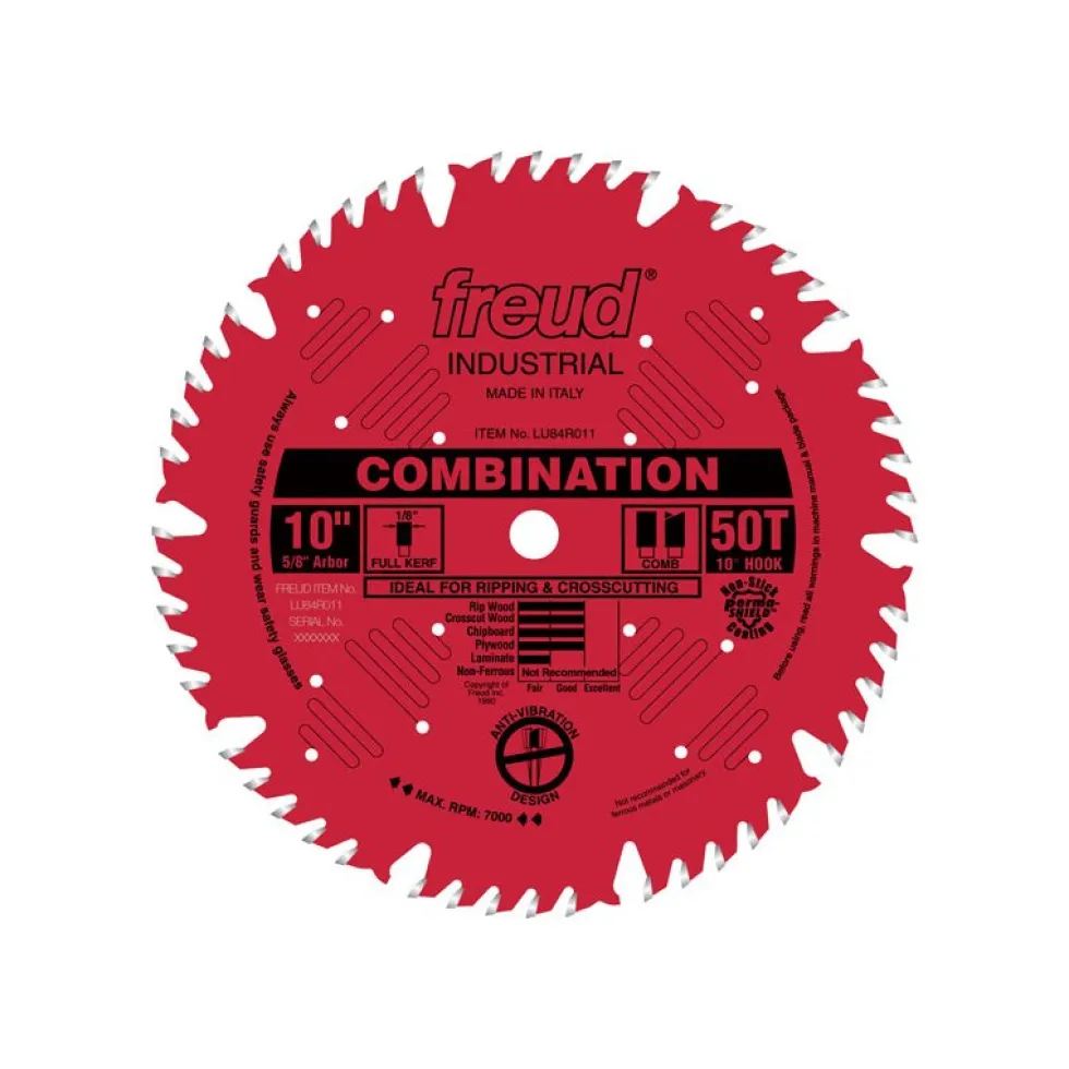 Freud Combination Blade: 10" x 50 Tooth - 1/8" Kerf