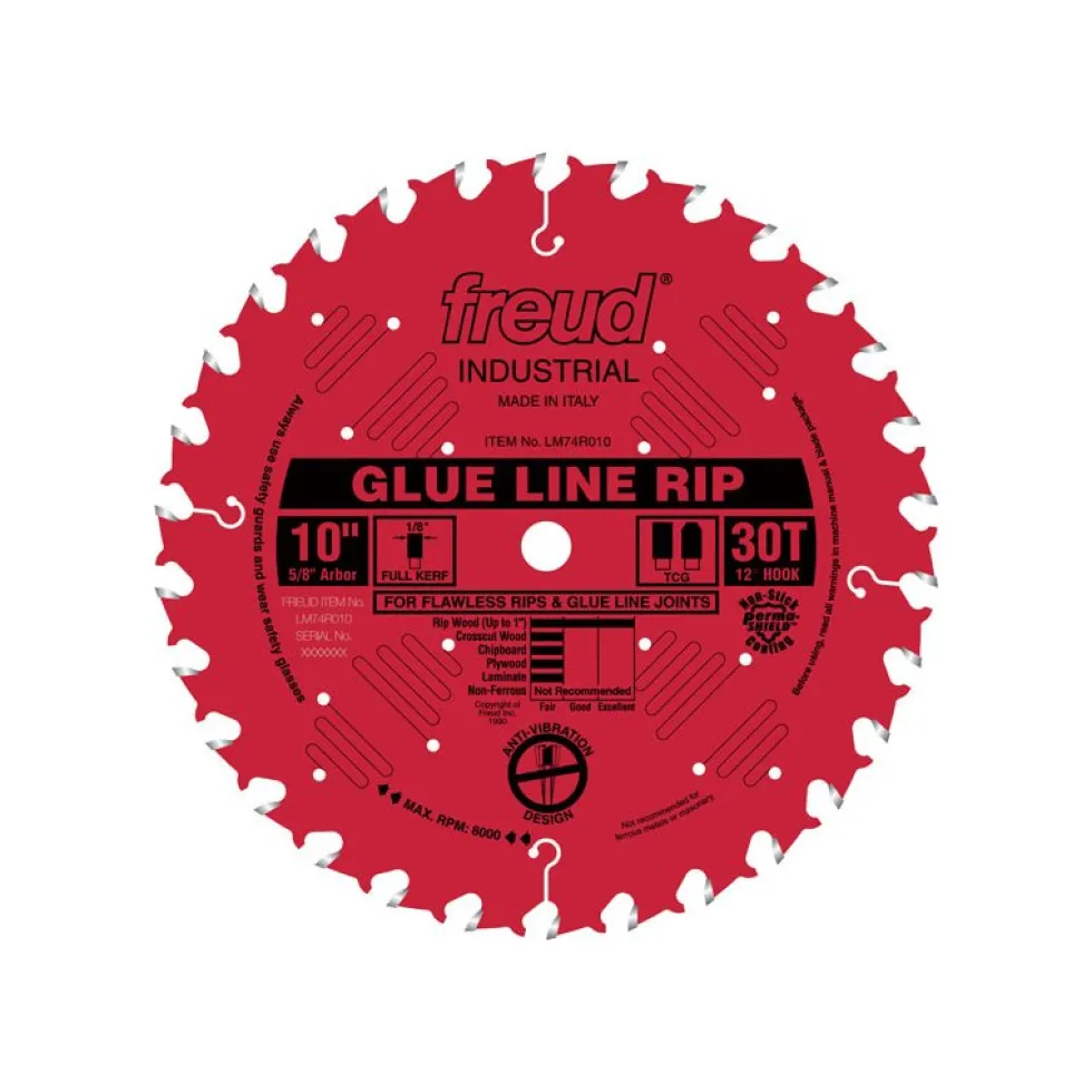 Freud Glue Line Rip Blade - 10" x 30 Tooth - 1/8" Kerf