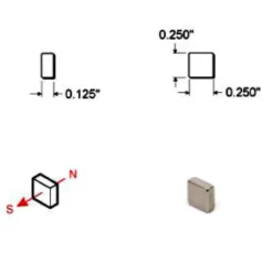 Rare Earth Block Magnets - 1/4 inch - Pack of 10