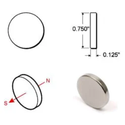 Rare Earth Disc Magnets - 3/4 inch - Pack of 6