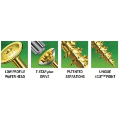 Spax Wafer Head Yellow Zinc T-Star Plus Screws